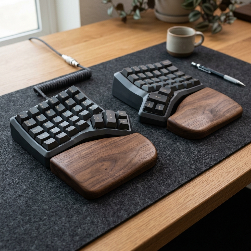 Kê tay Gỗ Walnut cho Dactyl